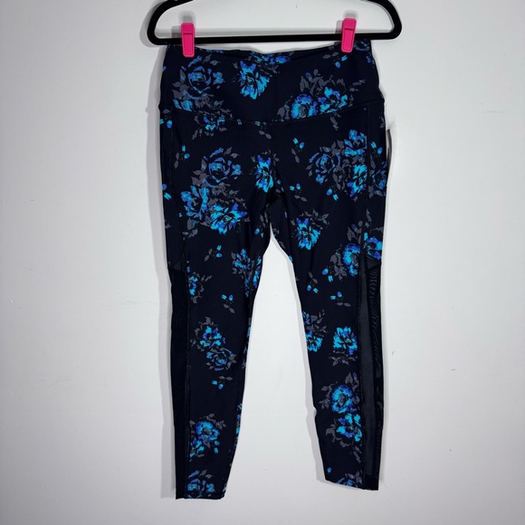 Torrid Active Black Blue Floral Leggings, Plus Size 0 NWT - Picture 1 of 6